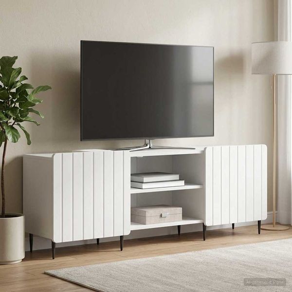 vidaXL TV skrinka Biela 150 x 31 x 52 cm Kompozitné drevo