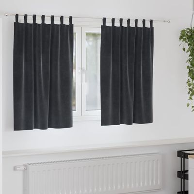 vidaXL Zatemňovacie závesy 2 pcs Tmavo šedá 140 x 140 cm Zamat