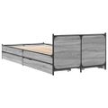 vidaXL Posteľný rám so zásuvkami sivý sonoma 90x200 cm kompozit. drevo
