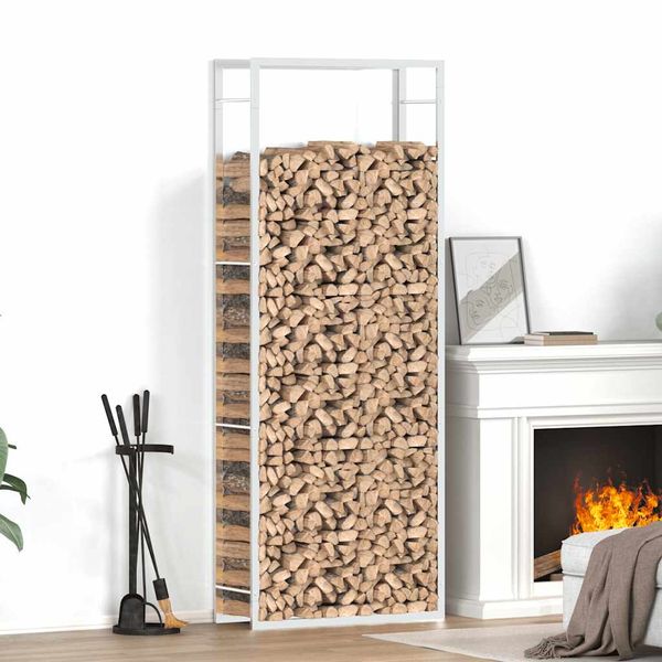 vidaXL Stojan na krbové drevo 80x28x222 cm nehrdzavejúca oceľ