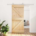 vidaXL Posuvné dvere 90 x 210 cm Borovicový masív Prírodná a biela