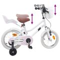 vidaXL Detské Kolo 14 Palcov pre deti vo veku 3-5 rokov Biela
