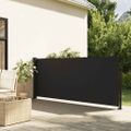 vidaXL Zaťahovacia bočná markíza, čierna 120x500 cm
