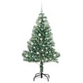 vidaXL Umelý vianočný stromček, snehom obalený, s LED svetlom 150 cm
