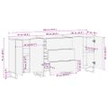 vidaXL Komoda set 3 ks Prírodná 180 x 33 x 75 cm Masívne mango drevo