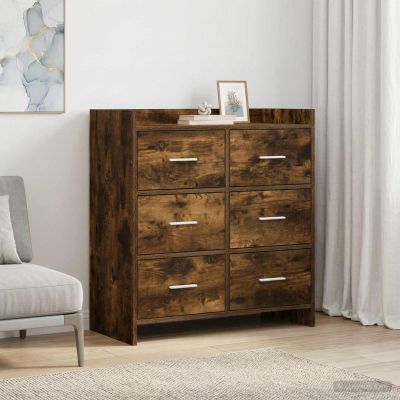 vidaXL Servírovacia skriňa Dymový dub 75 x 33 x 80 cm Kompozitné drevo