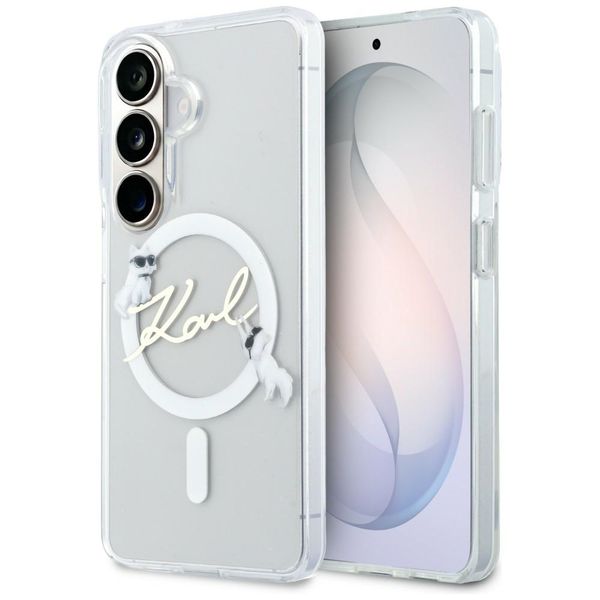Puzdro Karl Lagerfeld IML KC Script MagSafe pre Samsung Galaxy S26 Plus priehľadné