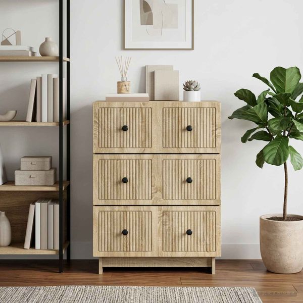 vidaXL Zásuvkový kabinet 66 x 34,5 x 90 cm Kompozitné drevo Dub sonoma
