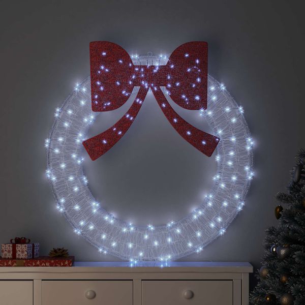 vidaXL Veniec s 150 LED-i Studená biela 120 cm Akryl