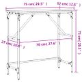 vidaXL Konzolový stolík hnedý dub 75x32x75 cm kompozitné drevo
