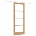 vidaXL Posuvné dvere 83 x 211 cm Masívne borovicové drevo a sklo