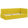 vidaXL Rohový rám postele s matracom s čelnou doskou 2 ks Žltá Zamat