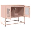 vidaXL TV skrinka Ružová 68x39x60,5 cm Oceľ valcovaná za studena