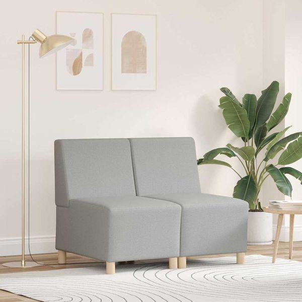 vidaXL Bezrúčková modulárna sofa jednotka 2 ks Oblá šedá látka