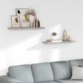 vidaXL Plávajúce nástenné police 2 ks betónové sivé 80x23,5x3,8 cm MDF