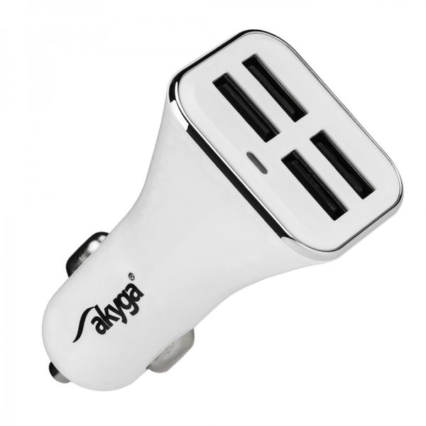 Akyga AK-CH-09 nabíjačka do auta 4x USB 6,8A biela 12V