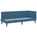 vidaXL Rohový rám postele s čelnou doskou Modrá 80 cm x 200 cm Zamat
