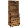 vidaXL Highboard Staré drevo 69,5 x 34 x 180 cm Kompozitné drevo