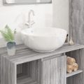 vidaXL Umývadlo biele 44x17 cm keramické okrúhle