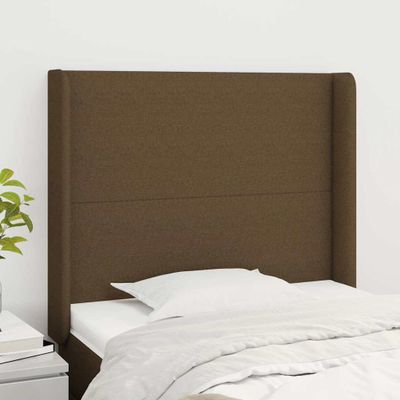 vidaXL Čelo postele so záhybmi tmavohnedé 83x16x118/128 cm látka