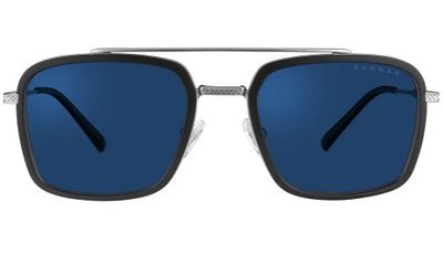 GUNNAR kancelárske/hermé okuliare BARRON SILVER slnečné sklá BLF 90 NATURAL focus Okuliare, slnečné, čierno-strieborné obrúčky, tmavé sklá
