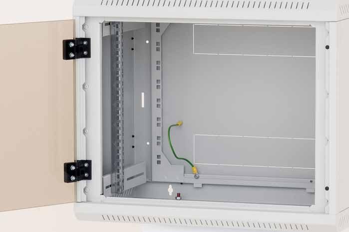 Nástenný rack jednodielny 12U (š) 600x (h) 595 perforované dvere