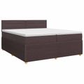 vidaXL Posteľ boxspring s matracom Tmavohnedá 200 x 200 cm Látka