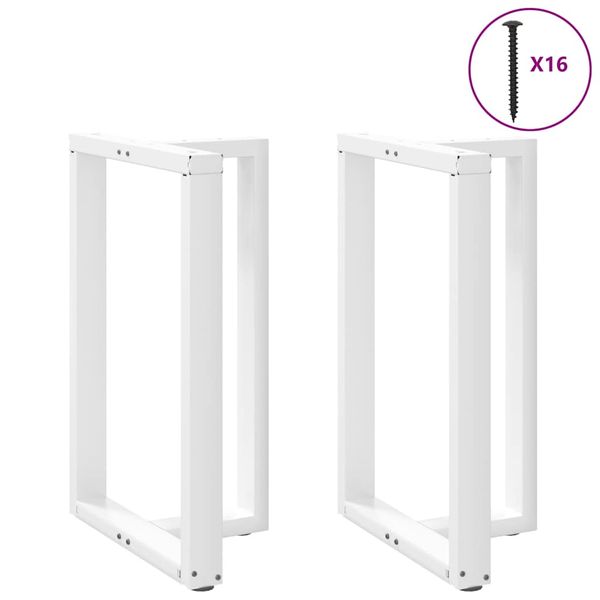 vidaXL Nohy barového stola v tvare T, 2 ks, biele, 60x35x(90-91) cm, oceľové