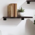 vidaXL Nástenná polica tmavohnedá 40x30x2 cm ošetrený dubový masív