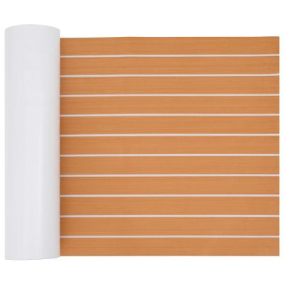 vidaXL Loďová podložka Pruhovaný Hnedá a biela 240 x 60 cm EVA