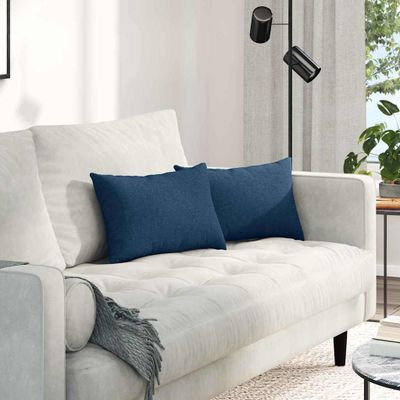 vidaXL Vankúše na pohovku 2 pcs Modrá 50 x 30 cm látka