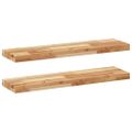 vidaXL Plávajúce police 2 ks 80x20x4 cm olejom sfarbené masívne drevo akácia