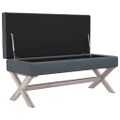 vidaXL Úložná taburetka tmavošedá 110x45x49 cm zamat
