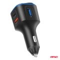 FM transmitter 1×USB-A 2×USB-C 12/24V AMiO-04651