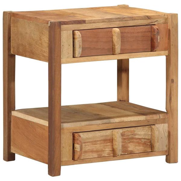 vidaXL Koncový stôl Hnedá 43 x 32 x 46 cm Masívne obnovené drevo