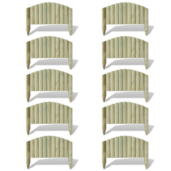 vidaXL Záhradné palisády z polien, panely 10 ks, drevo 55 cm