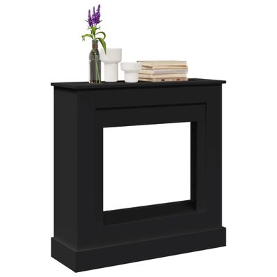 vidaXL Obloženie krbu čierne 90x30x90 cm kompozitné drevo