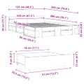 vidaXL Posteľný rám so zásuvkami dub sonoma 120x200cm kompozitné drevo