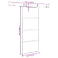 vidaXL Posuvné dvere s kovaním čierne 90x205 cm tvrdené sklo