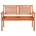 vidaXL 2-miestna záhradná lavica s vankúšom 120 cm eukalyptový masív