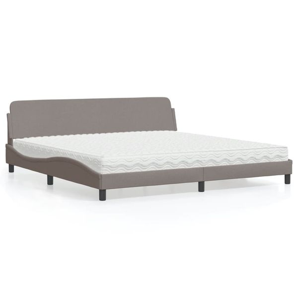 vidaXL Posteľ s matracom Dover sivohnedá 200x200 cm látka