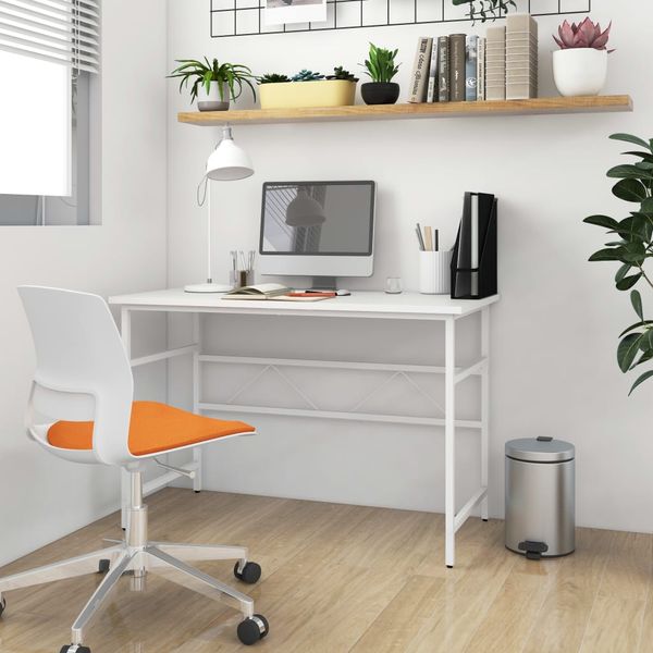 vidaXL Počítačový stôl biely 105x55x72 cm MDF a kov