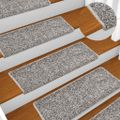 vidaXL Schodové rohože 30 ks 65x21x4 cm sivé s obdĺžnikovým okrajom