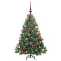 vidaXL Umelý vianočný stromček s 150 LED-i Zelená 120 cm PE a PVC