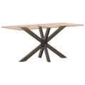 vidaXL Noha jedálenského stola v tvare pavúka, čierna 120x68x(72-73) cm, oceľ