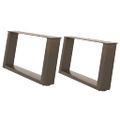 vidaXL Nohy konferenčného stolíka v tvare U, 2 ks, prírodná oceľ, 70 x (30-31) cm, oceľ