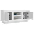 vidaXL TV skrinka lesklá biela 102x35x45 cm spracované drevo