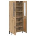 vidaXL Highboard Remeselný dub 69,5 x 34 x 180 cm Kompozitné drevo