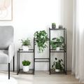 vidaXL Stojan na kvety 83x25x80 cm čierny kovový