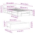 vidaXL Posteľný rám so zásuvkou hnedý dub 100x200 cm kompozitné drevo
